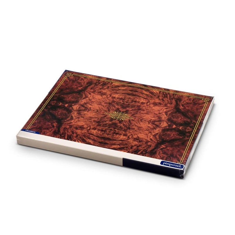 Pimpernel Walnut Burlap Set of 4 Placemats â€“ (15.7" x 11.7") Cork-Backed Rectangular Boards with Lacquer Finish, Heat & Stain Resistant Dining & Coffee Table Mats - Image 4